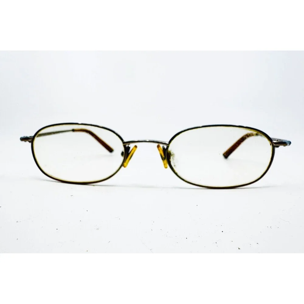 Apostrophe Eyeglasses Womens Taupe Oval Metal Frame AP 26 48-18-135 Small